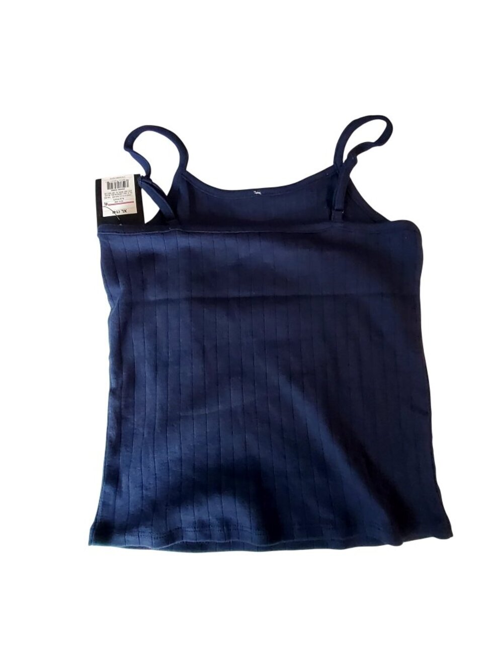 Art Class Girls Size XL Navy Blue Ribbed Cami Tank Top With Floral Accent